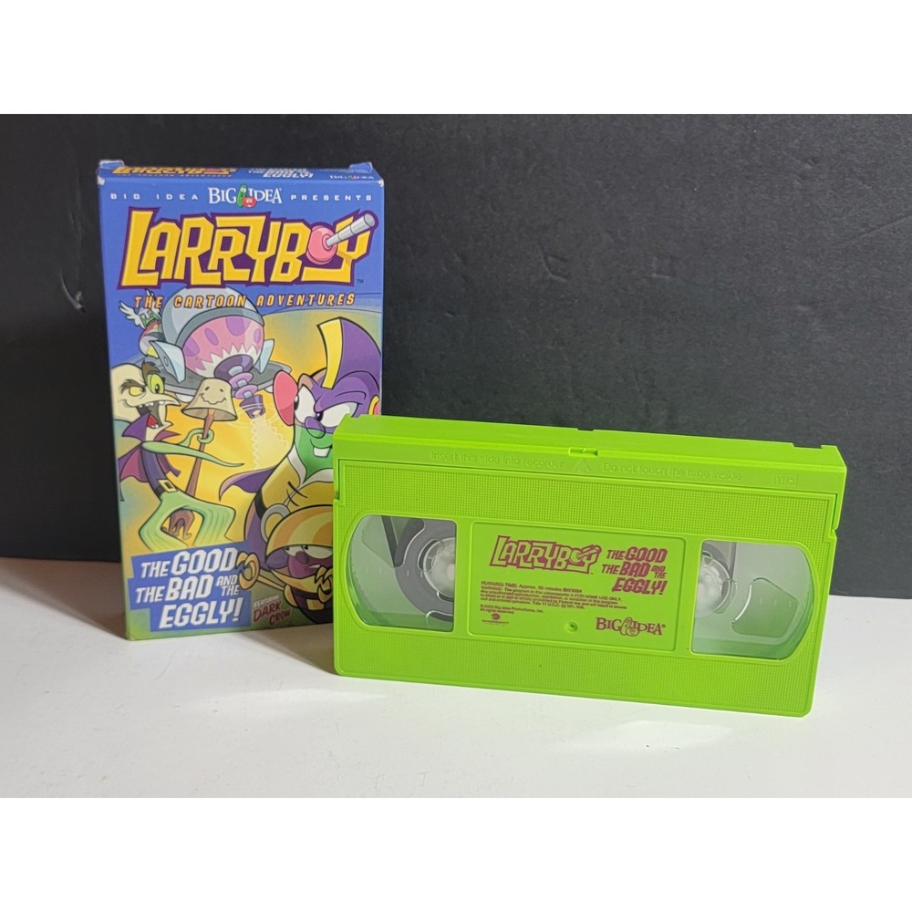 2003 VeggieTales Larryboy The Good The Bad The Eggly VHS Green Tape Big Idea